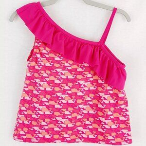 NWT Vineyard Vines Girls whale one Shoulder Tankini Top